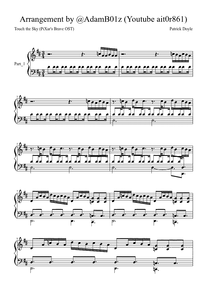 Partitura Touch The Sky Brave