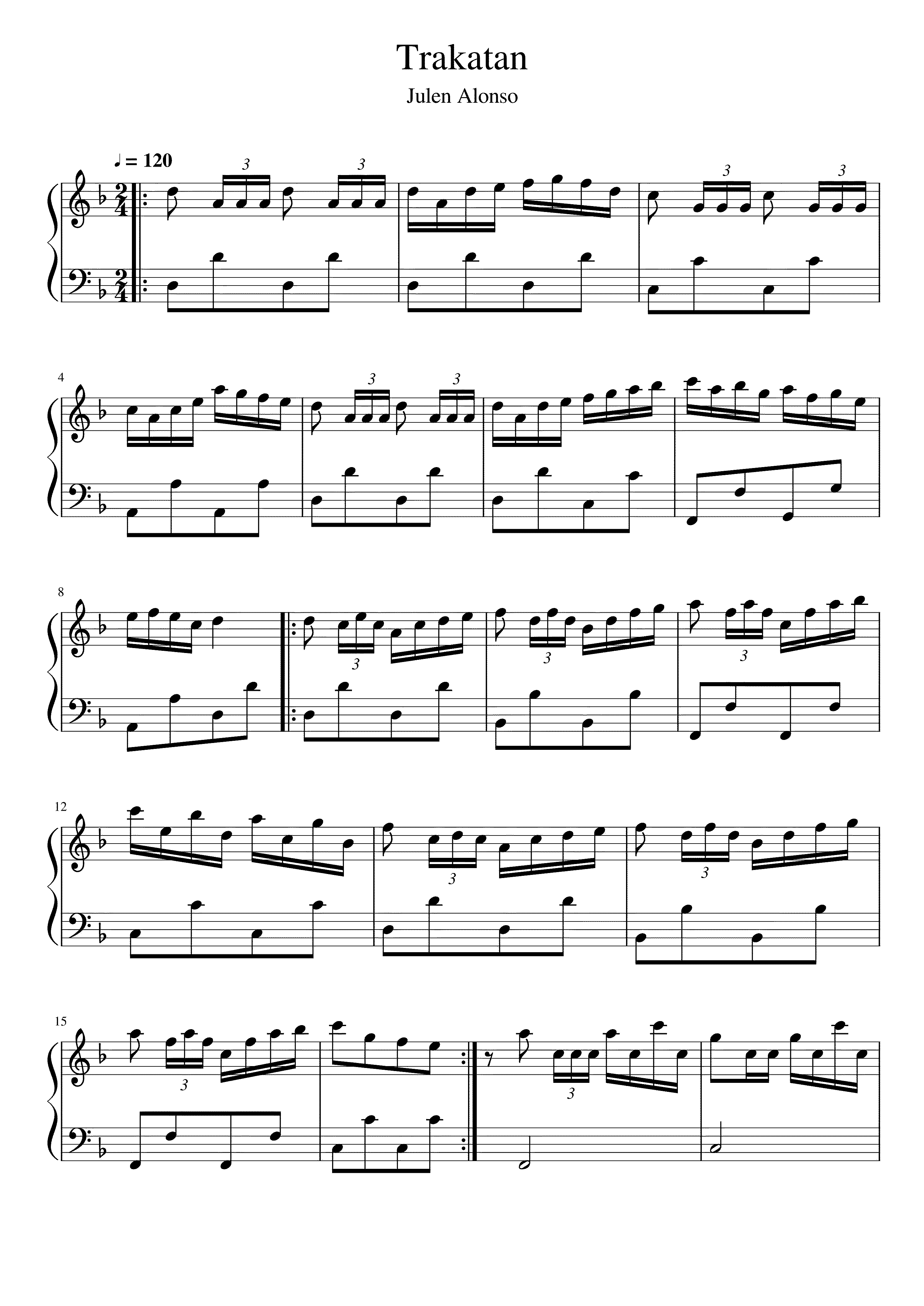 Partitura Trakatan Trakatan