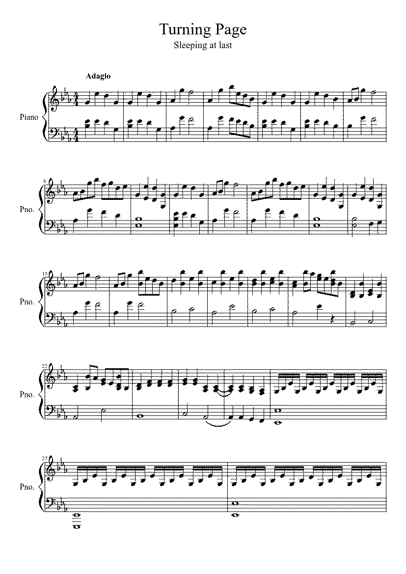 Partitura Turning Page