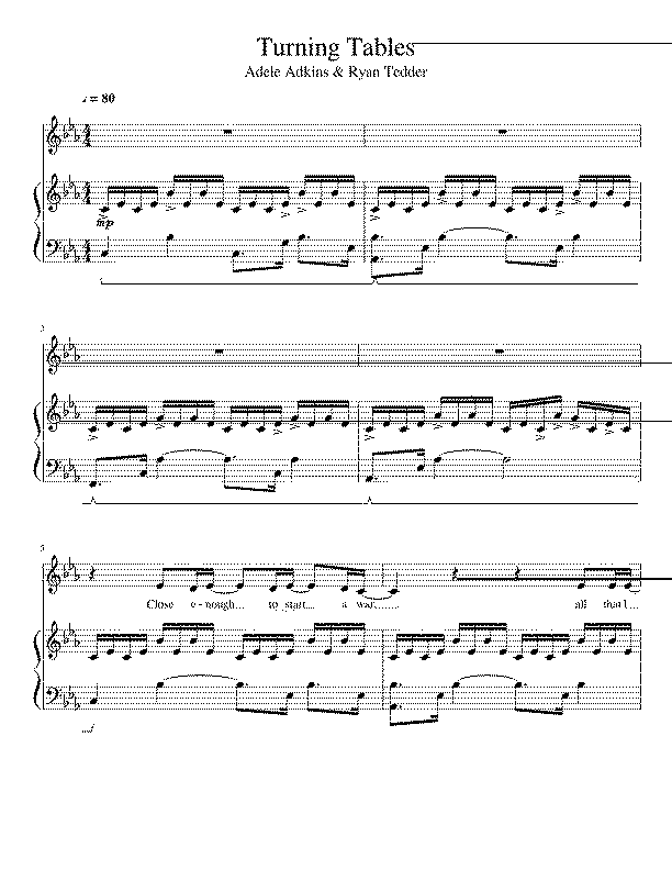 Partitura Turning Tables