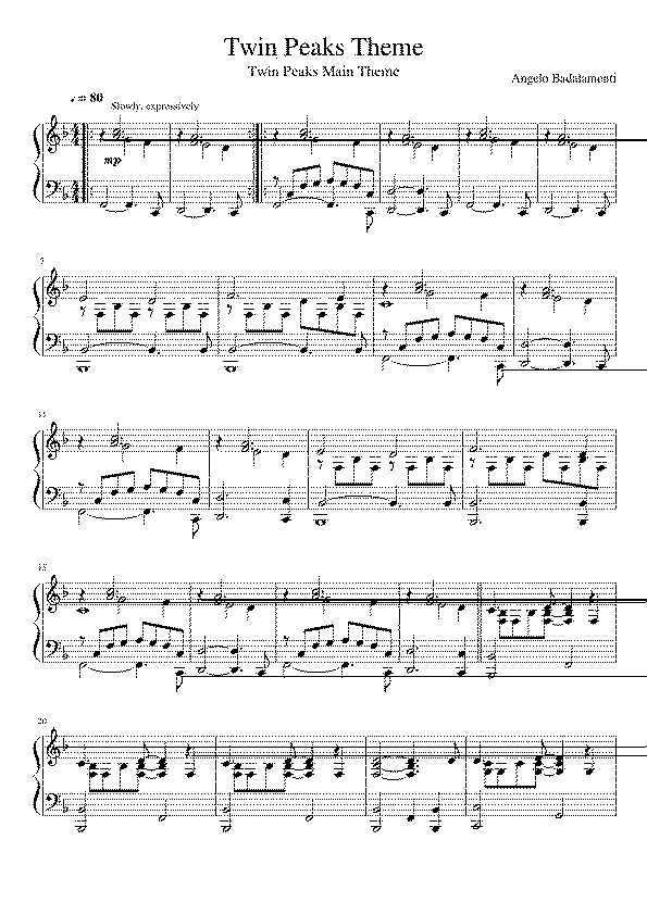 Partitura Twin Peaks