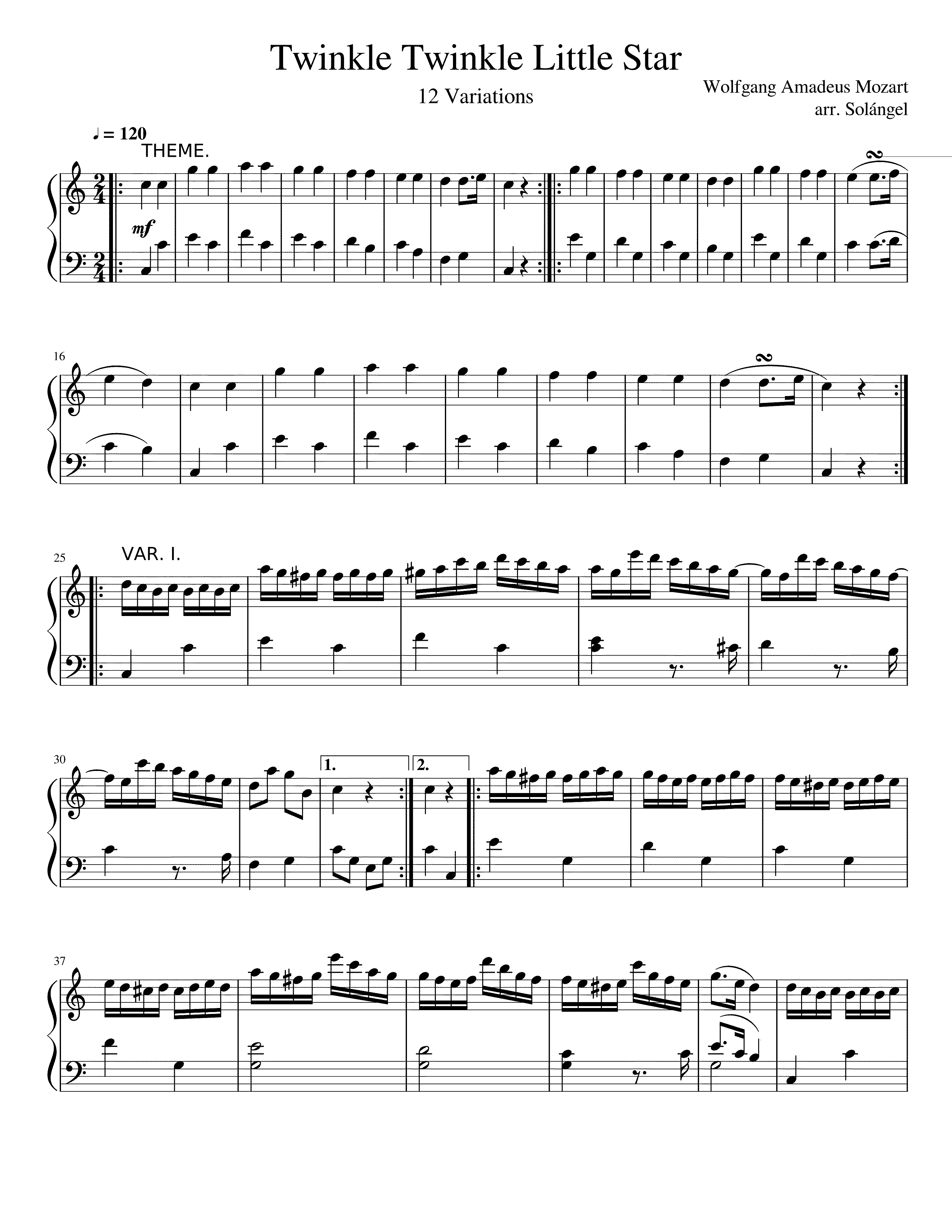 Partitura Twinkle Star