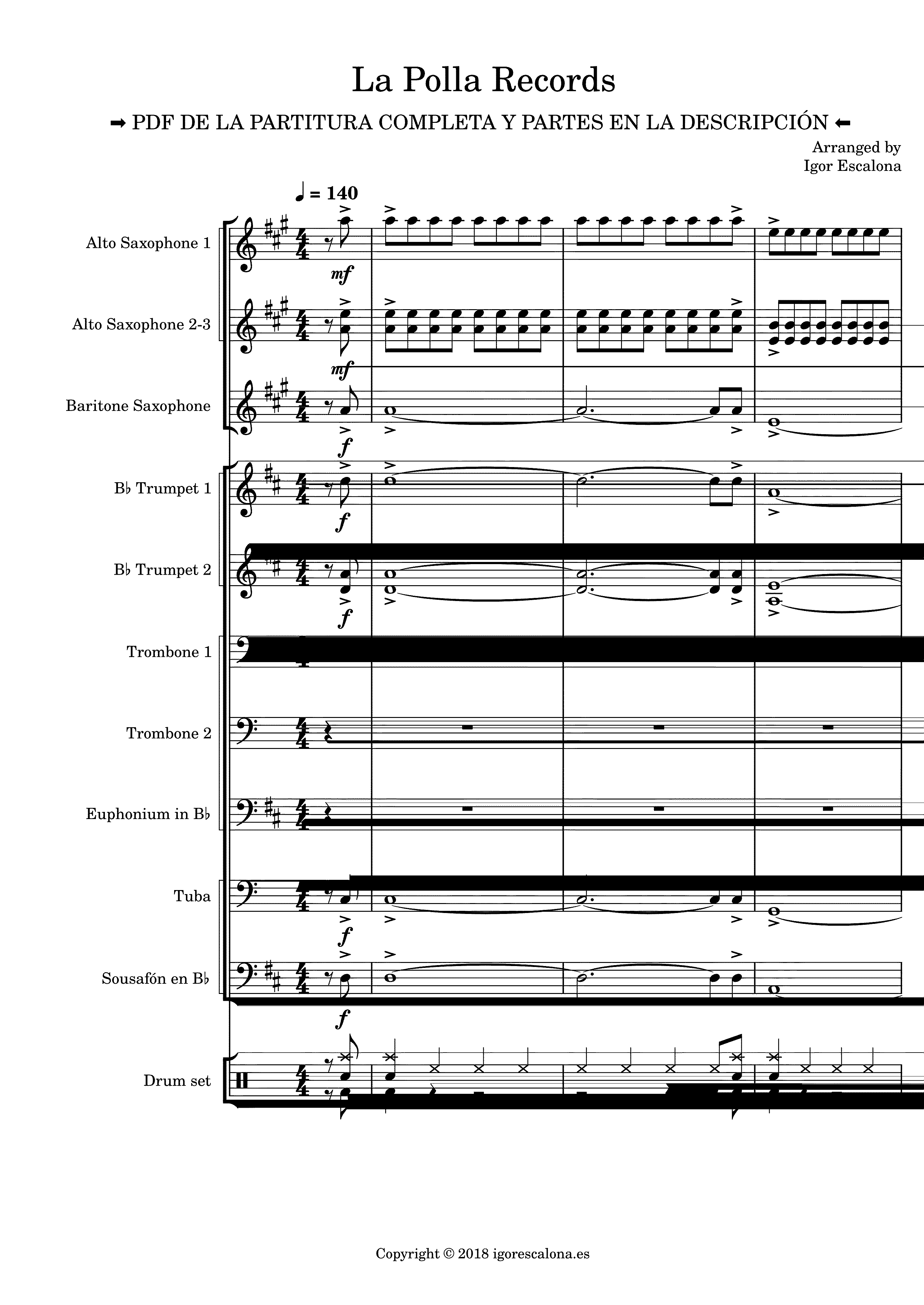 Partitura Txus La Polla Records