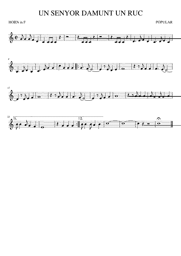 Partitura Un Senyor Damunt Un Ruc