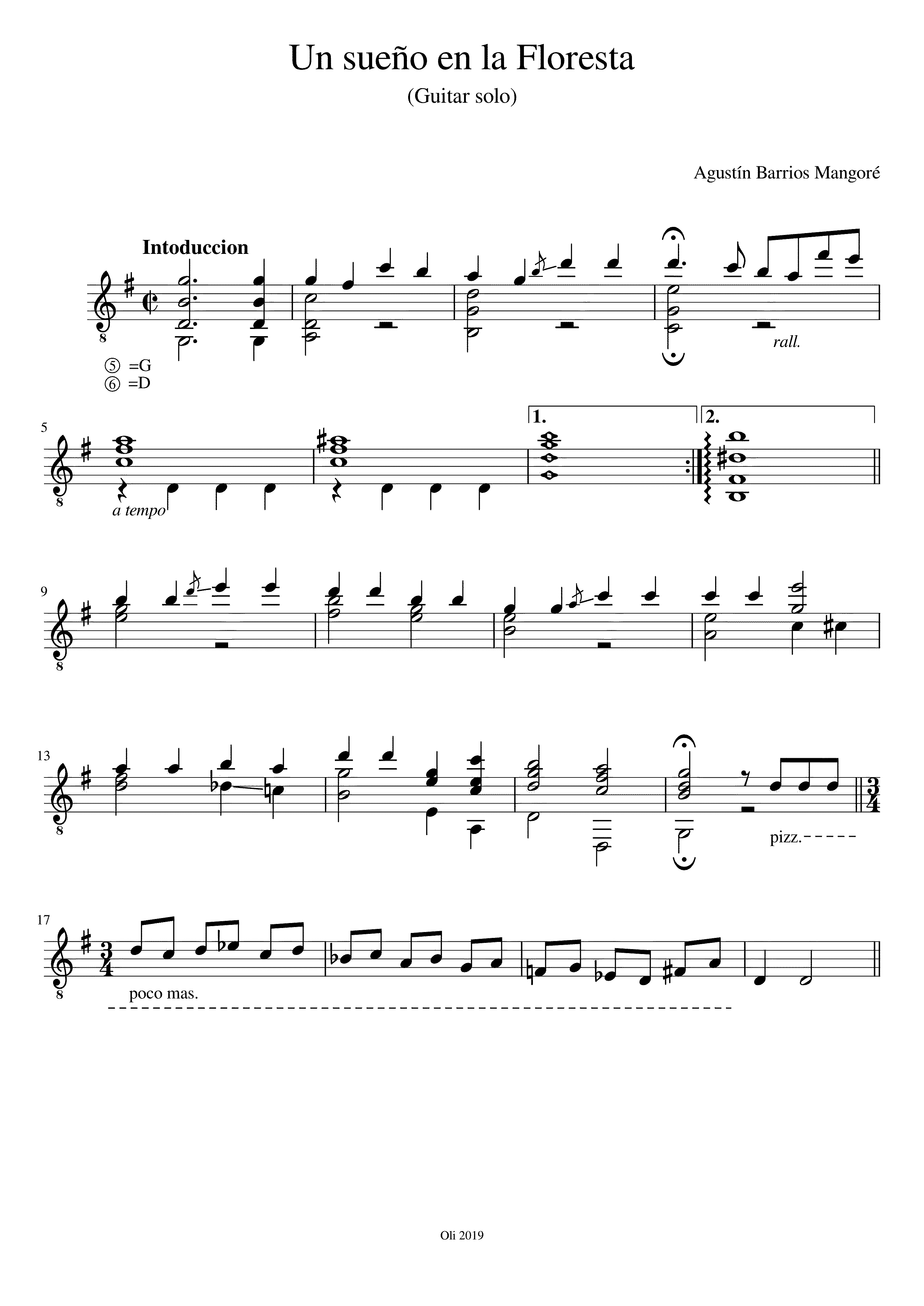 Partitura Un Sueño en La Floresta