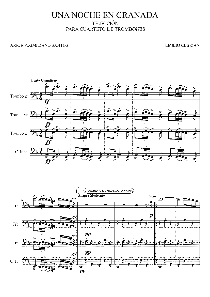 Partitura Una Noche en Granada