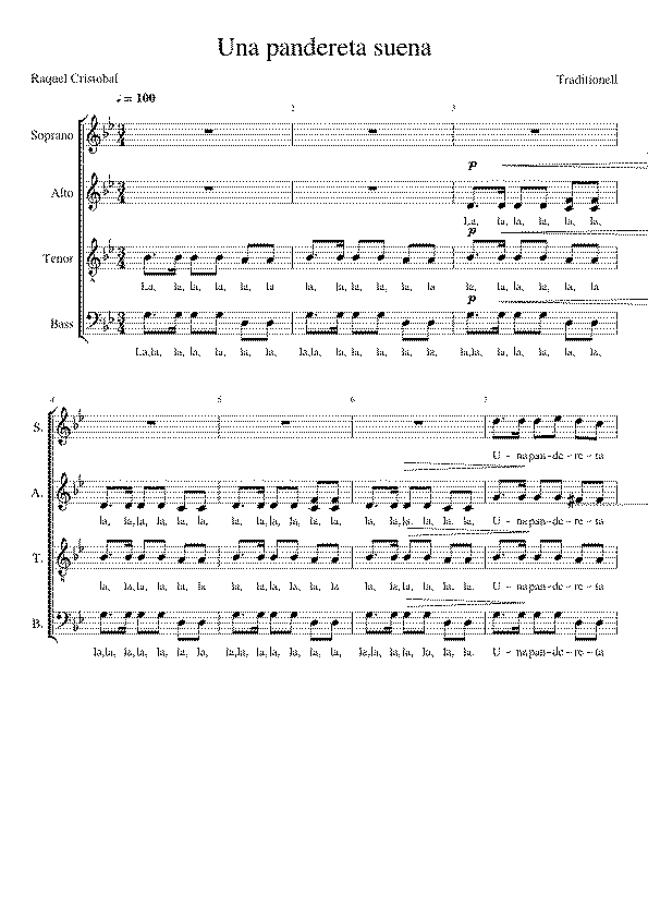 Partitura Una Pandereta Suena
