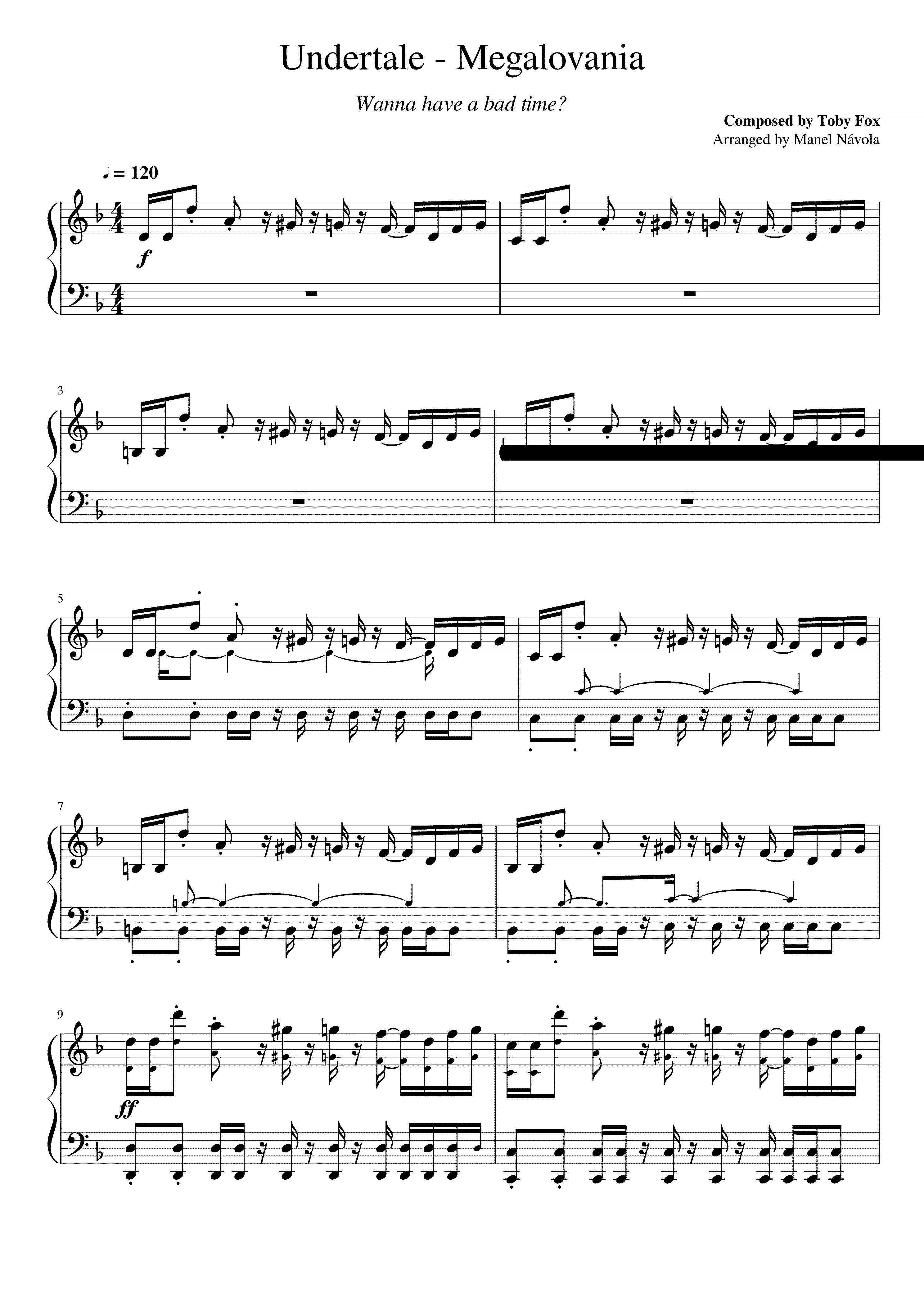 Partitura Undertale