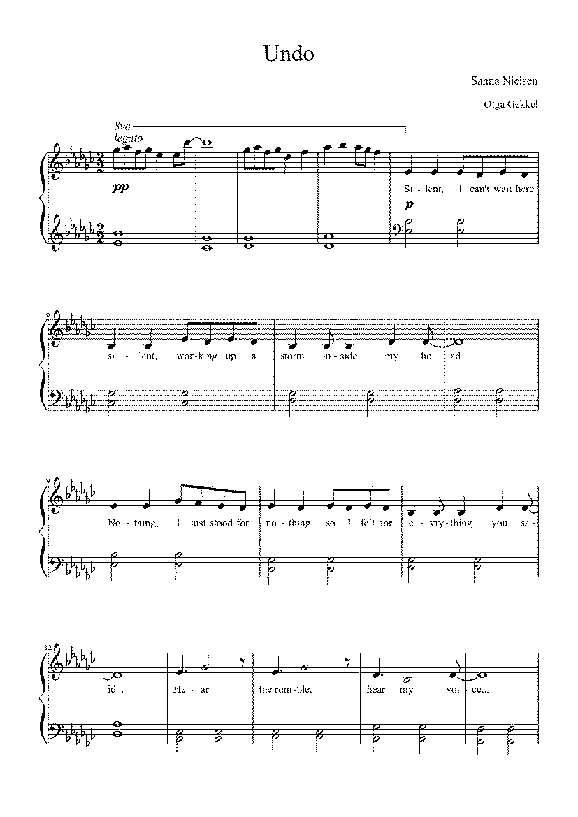 Partitura Undo