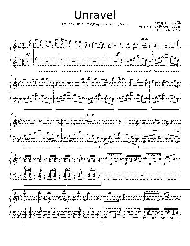 Partitura Unravel