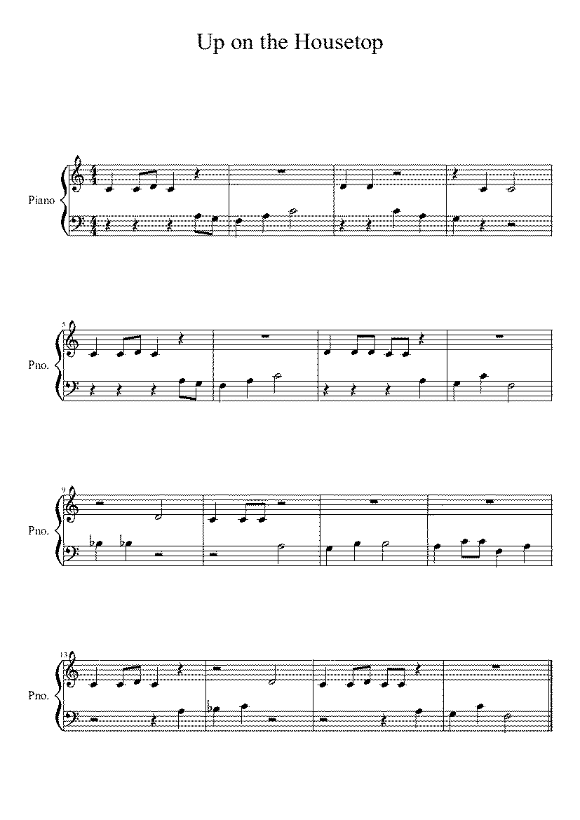 Partitura Up On The Housetop