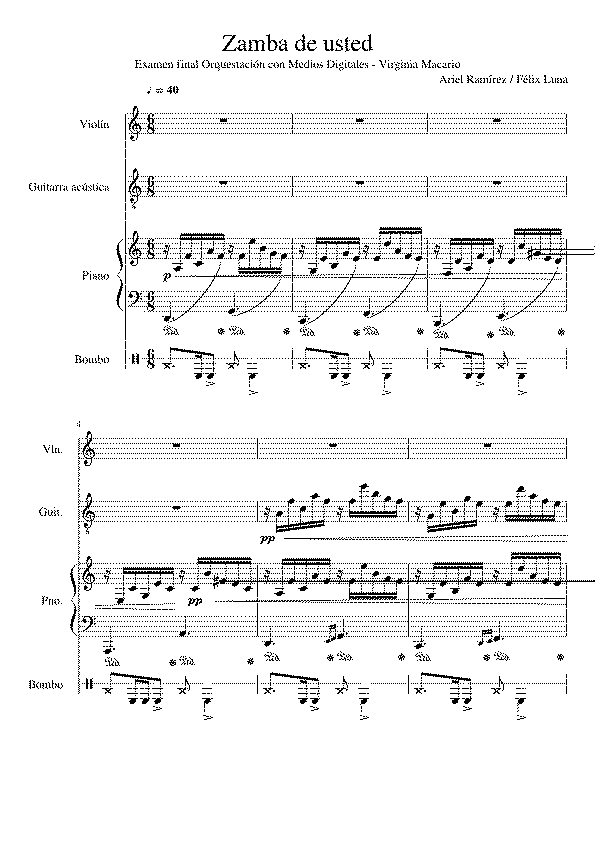 Partitura Usted