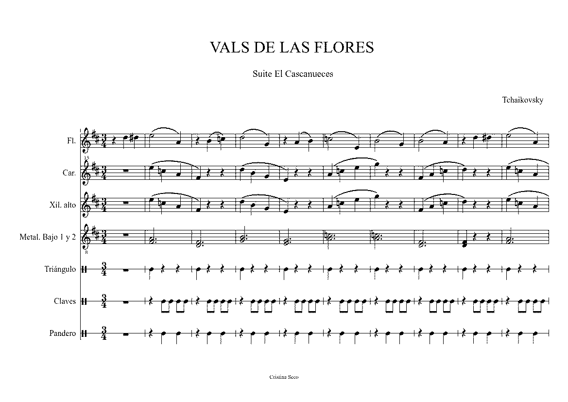 Partitura Vals de las Flores Tchaikovsky