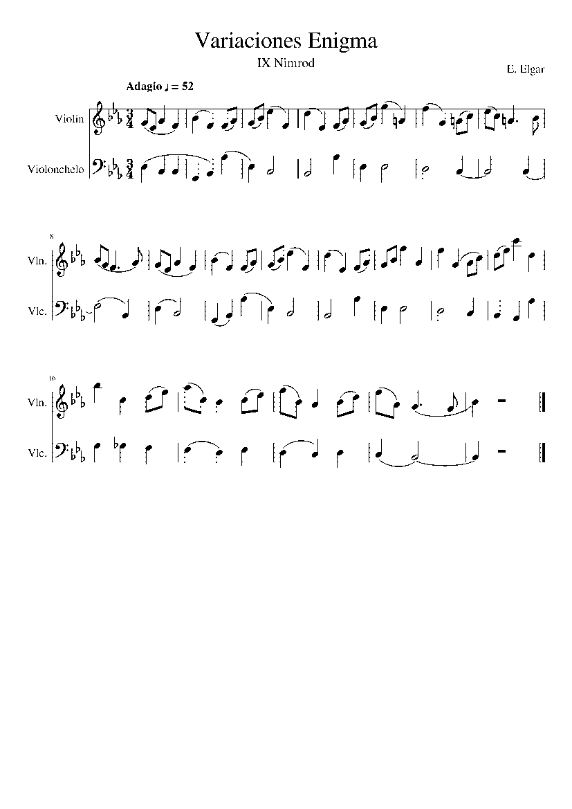 Partitura Variaciones Enigma