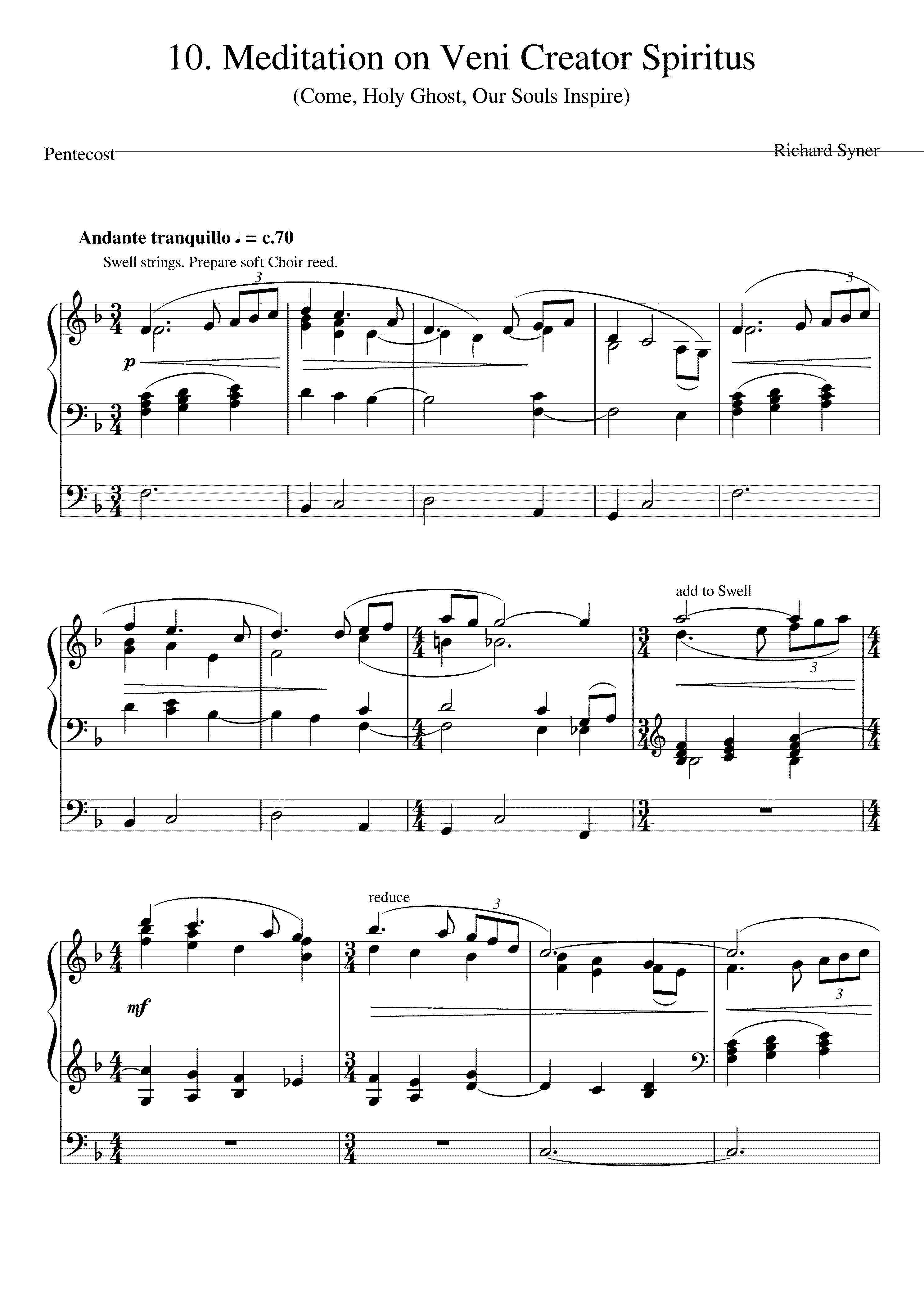 Partitura Veni Creator Spiritus