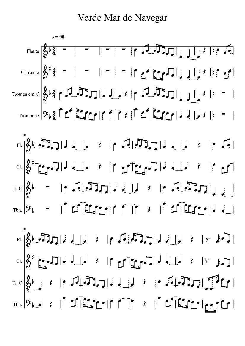 Partitura Verde Mar de Navegar