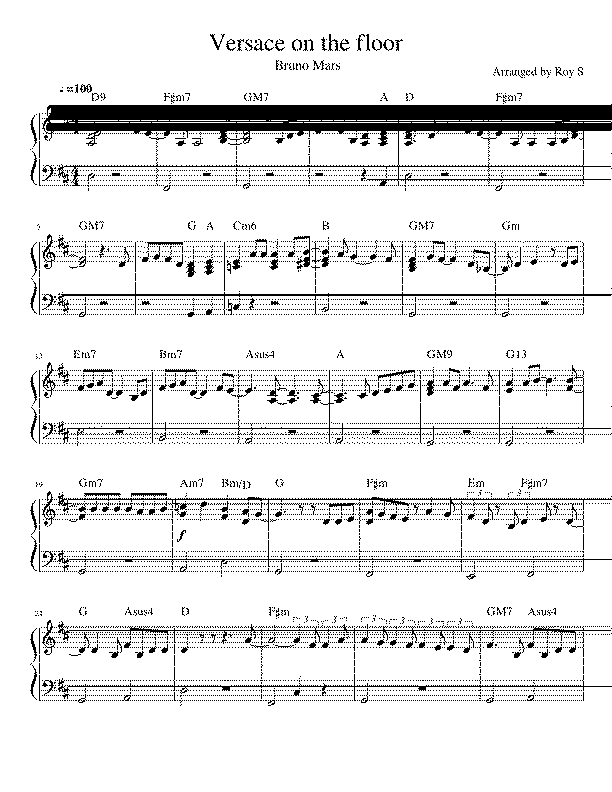 Partitura Versace On The Floor
