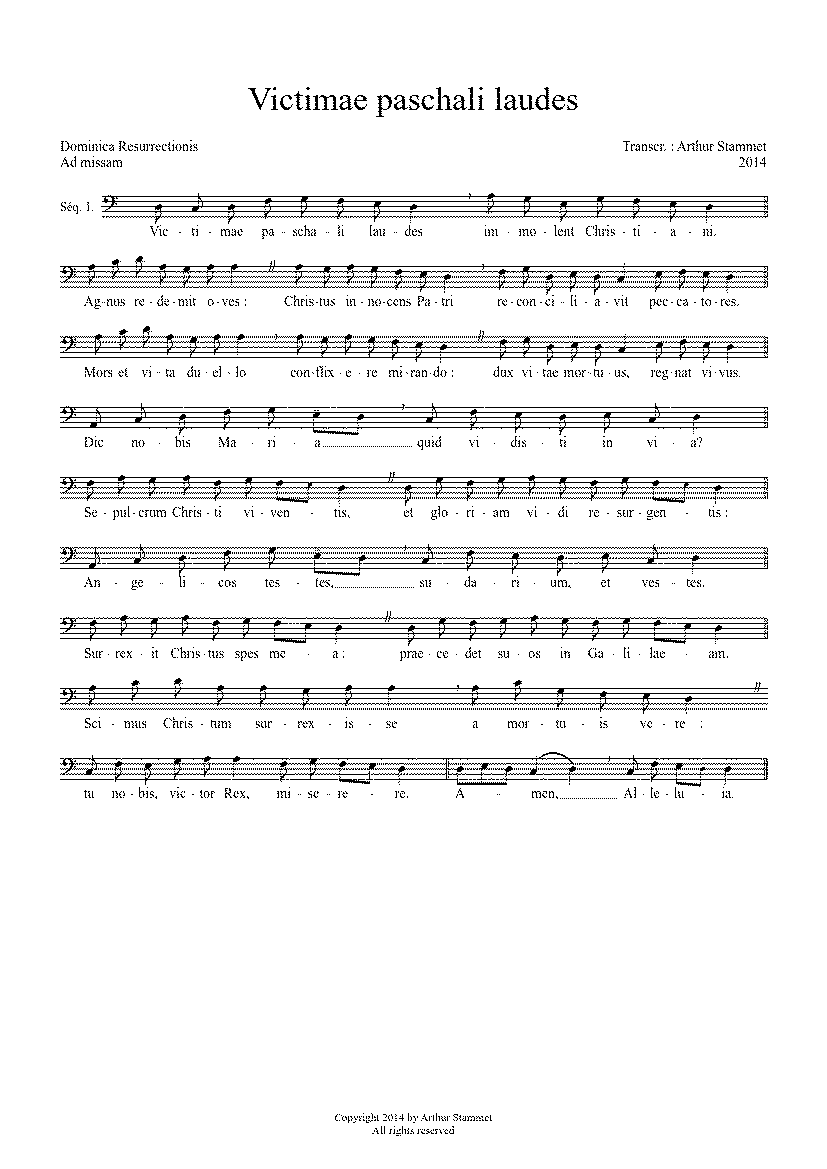 Partitura Victimae Paschali