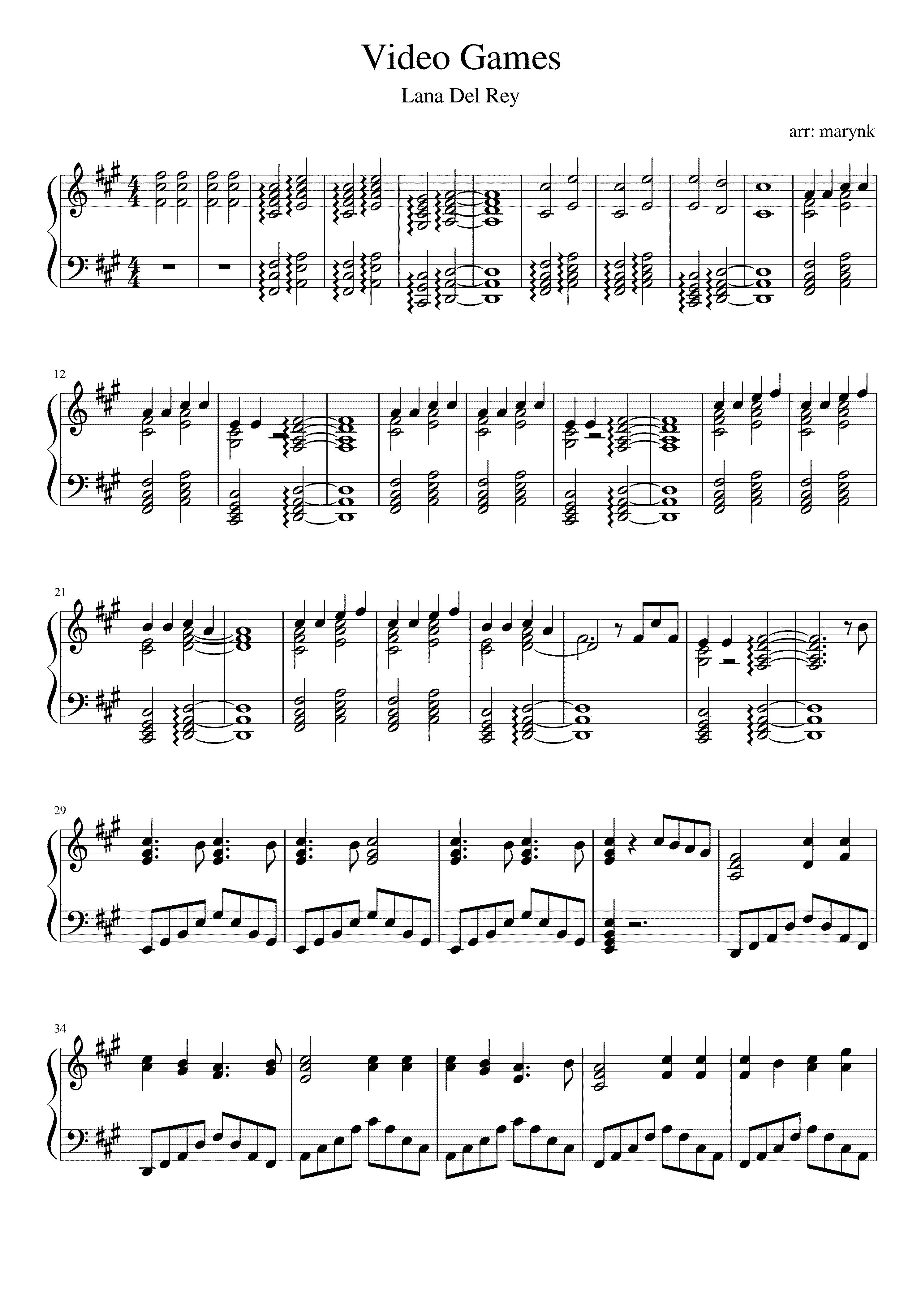 Partitura Video Games