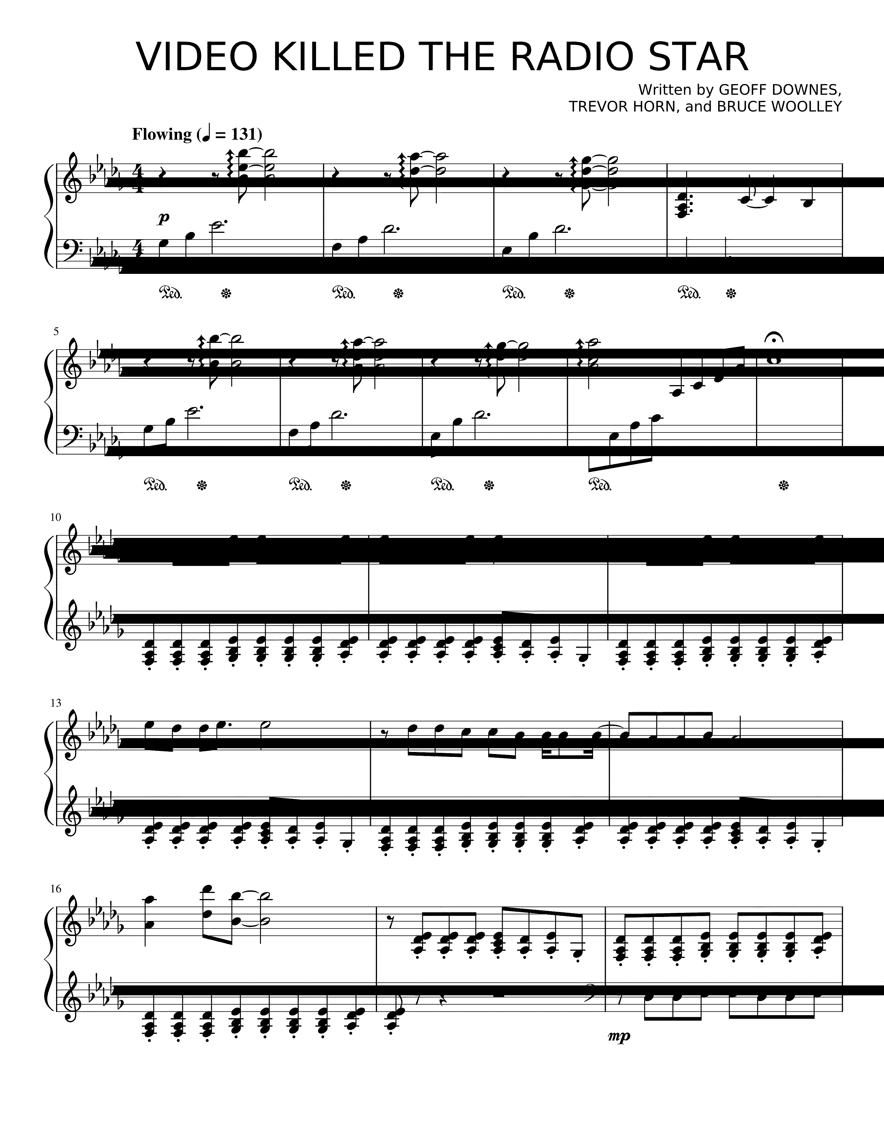 Partitura Video Killed The Radio Star