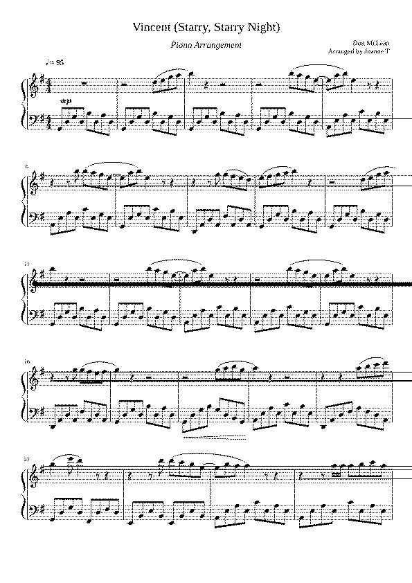 Partitura Vincent Don Mclean