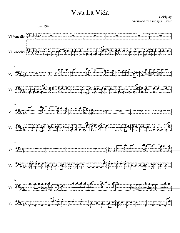 Partitura Viva La Vida Cold Play