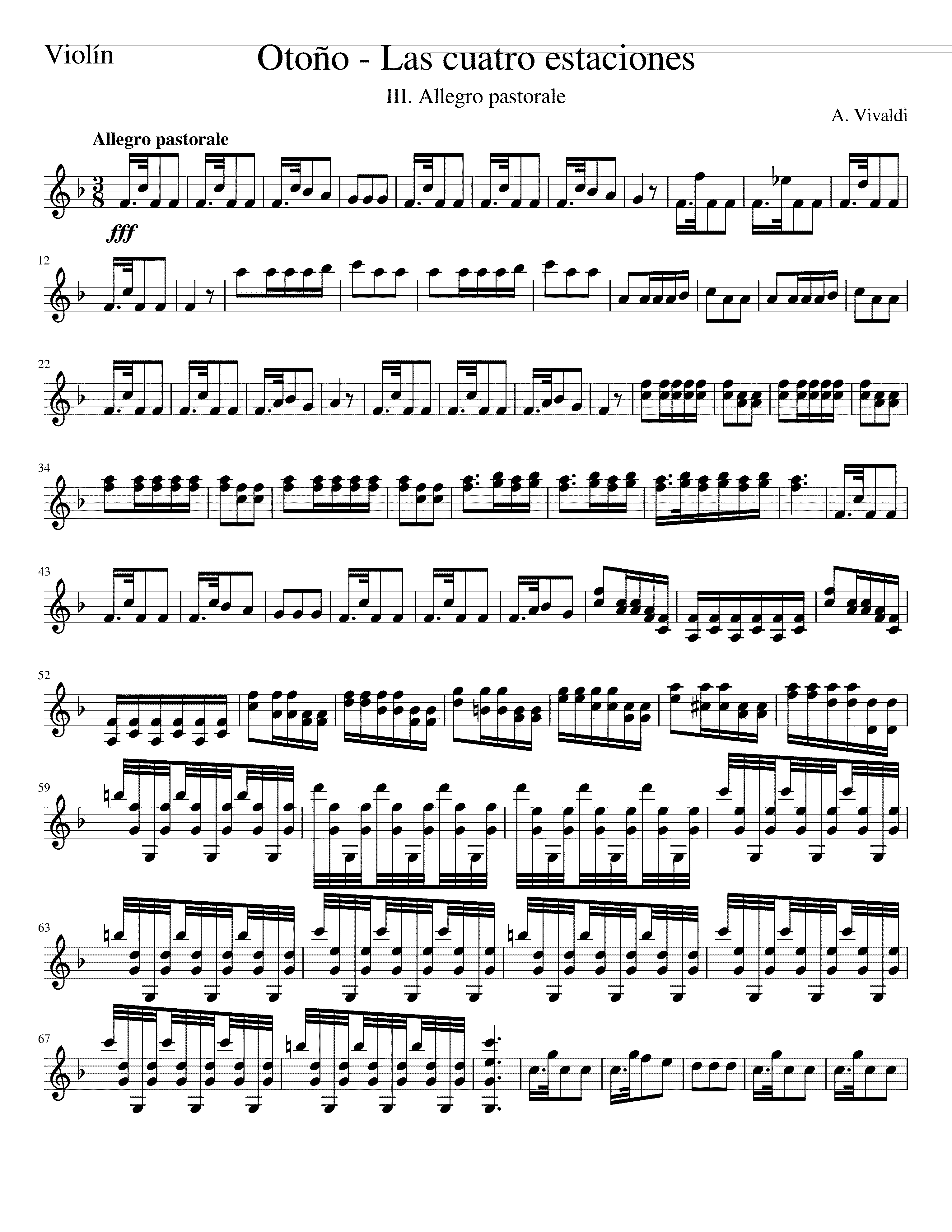 Partitura Vivaldi Otoño