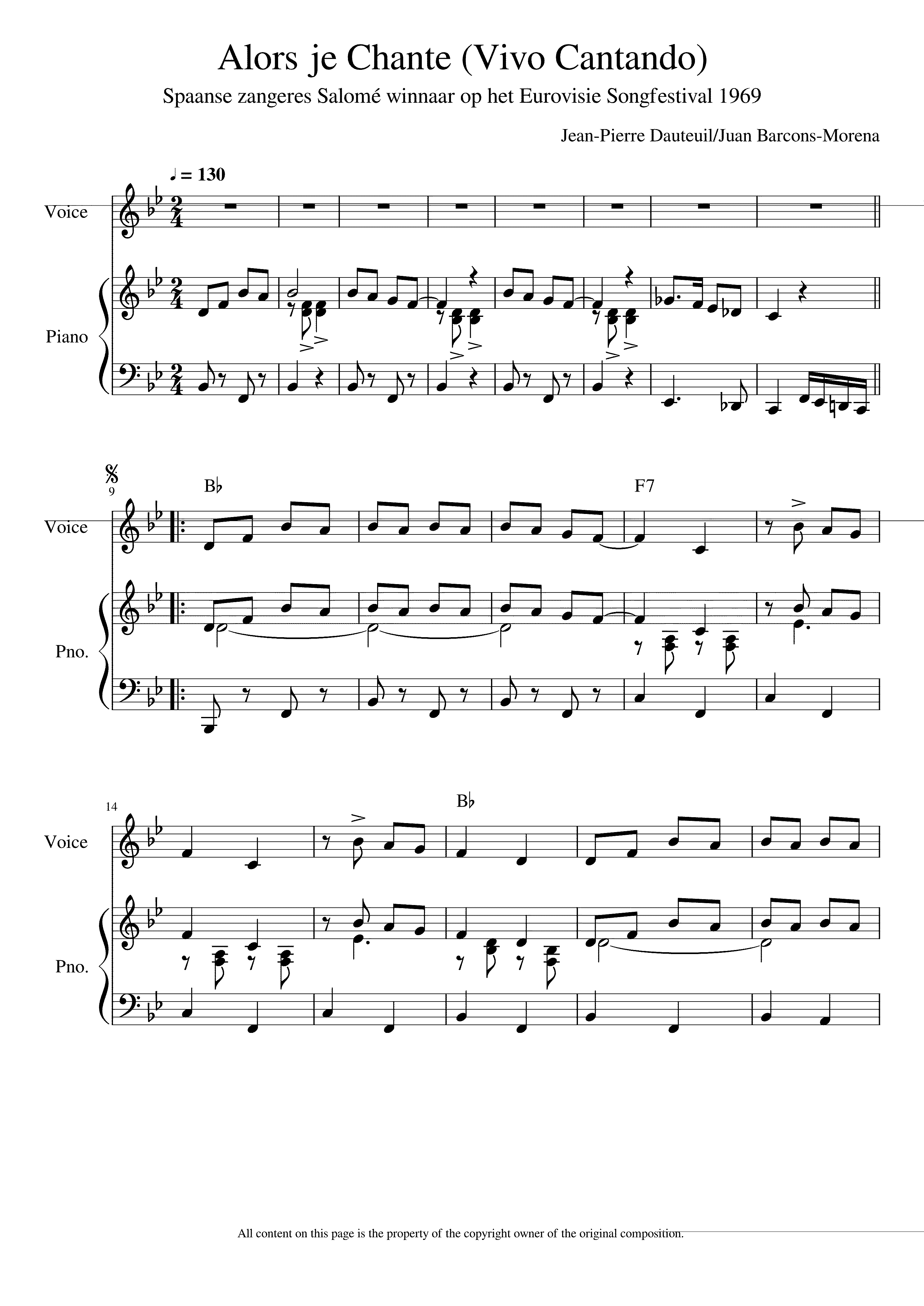 Partitura Vivo Cantando