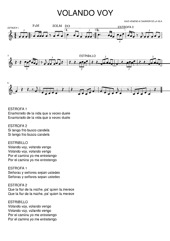 Partitura Volando Voy