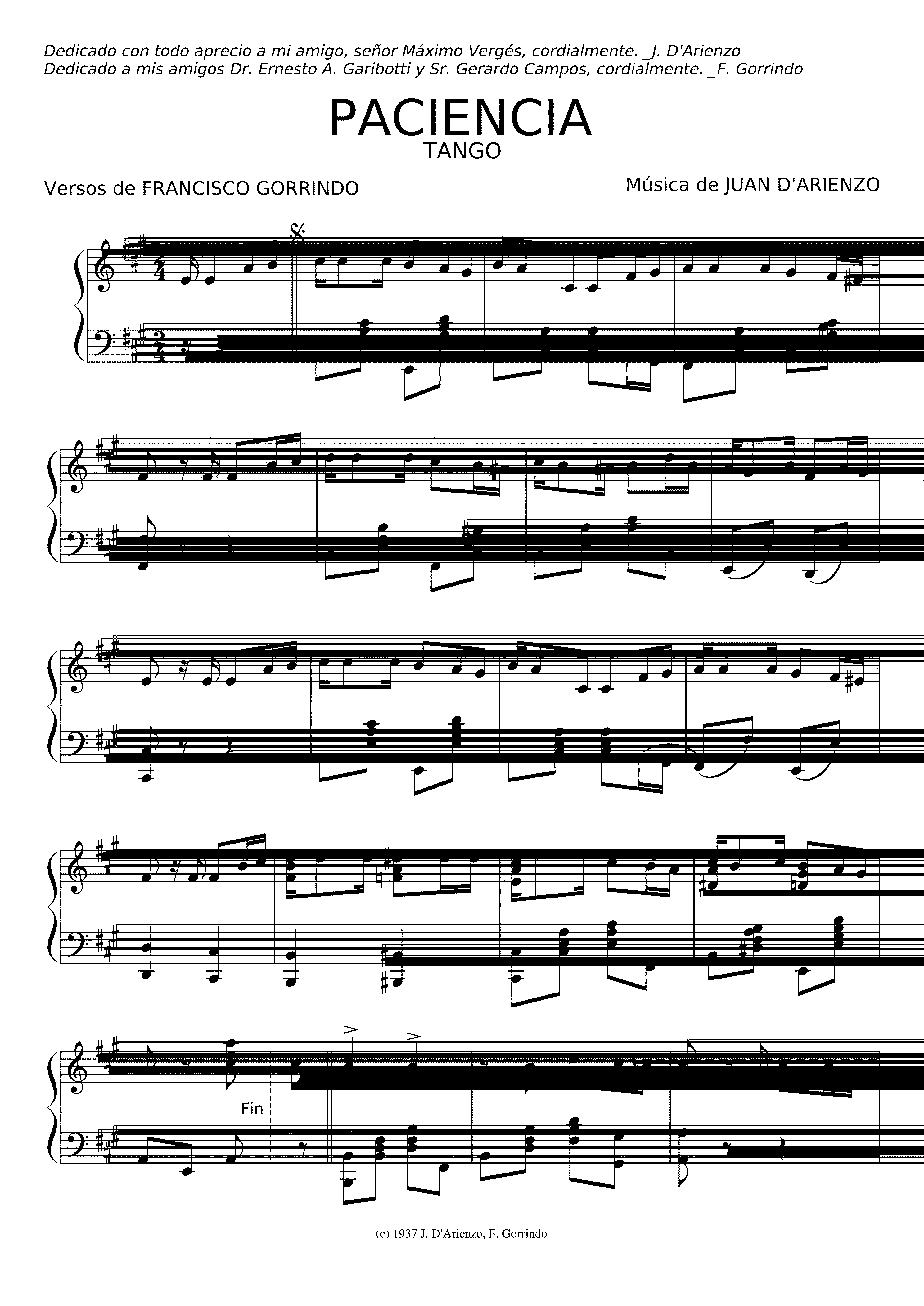 Partitura Volver a Verte
