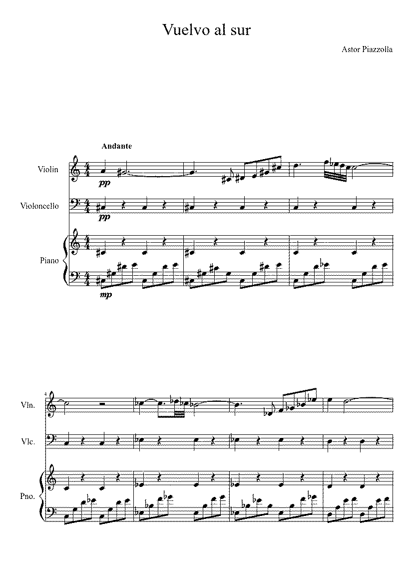 Partitura Vuelvo Al Sur