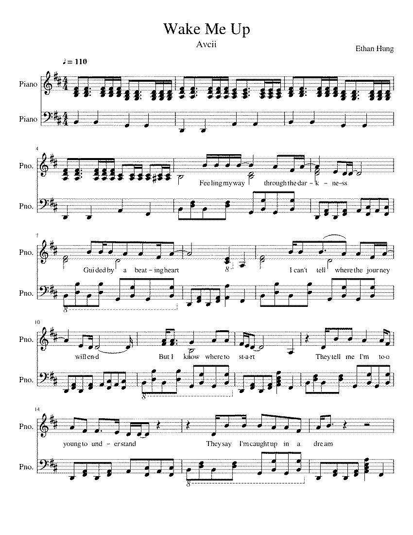 Partitura Wake Me Up Avicii