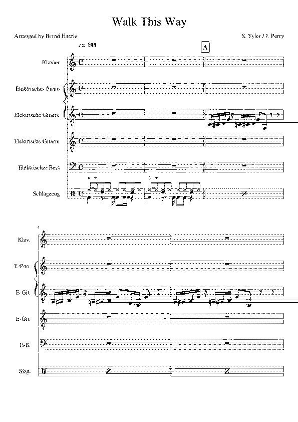 Partitura Walk This Way