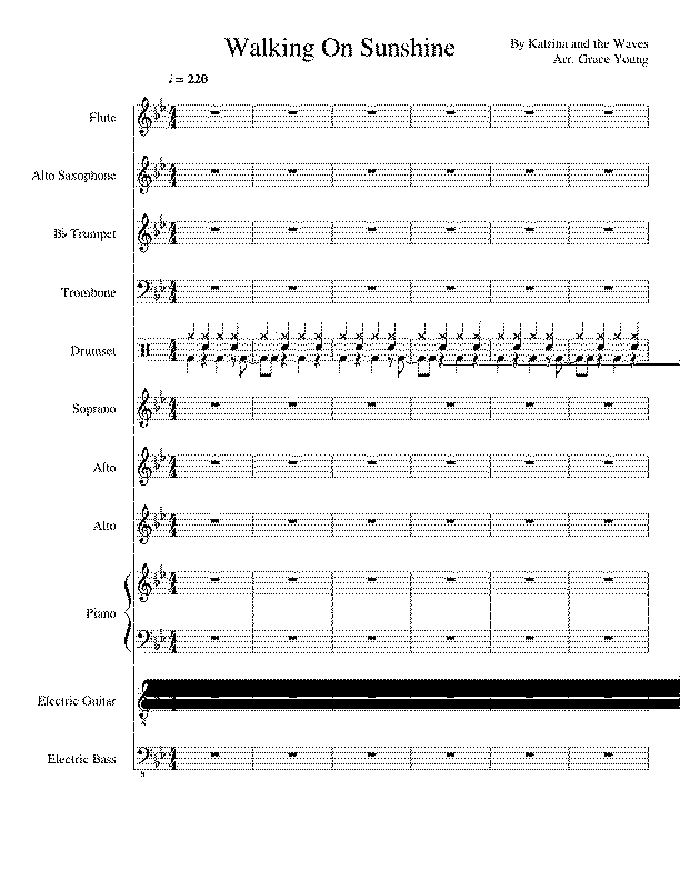Partitura Walking On Sunshine