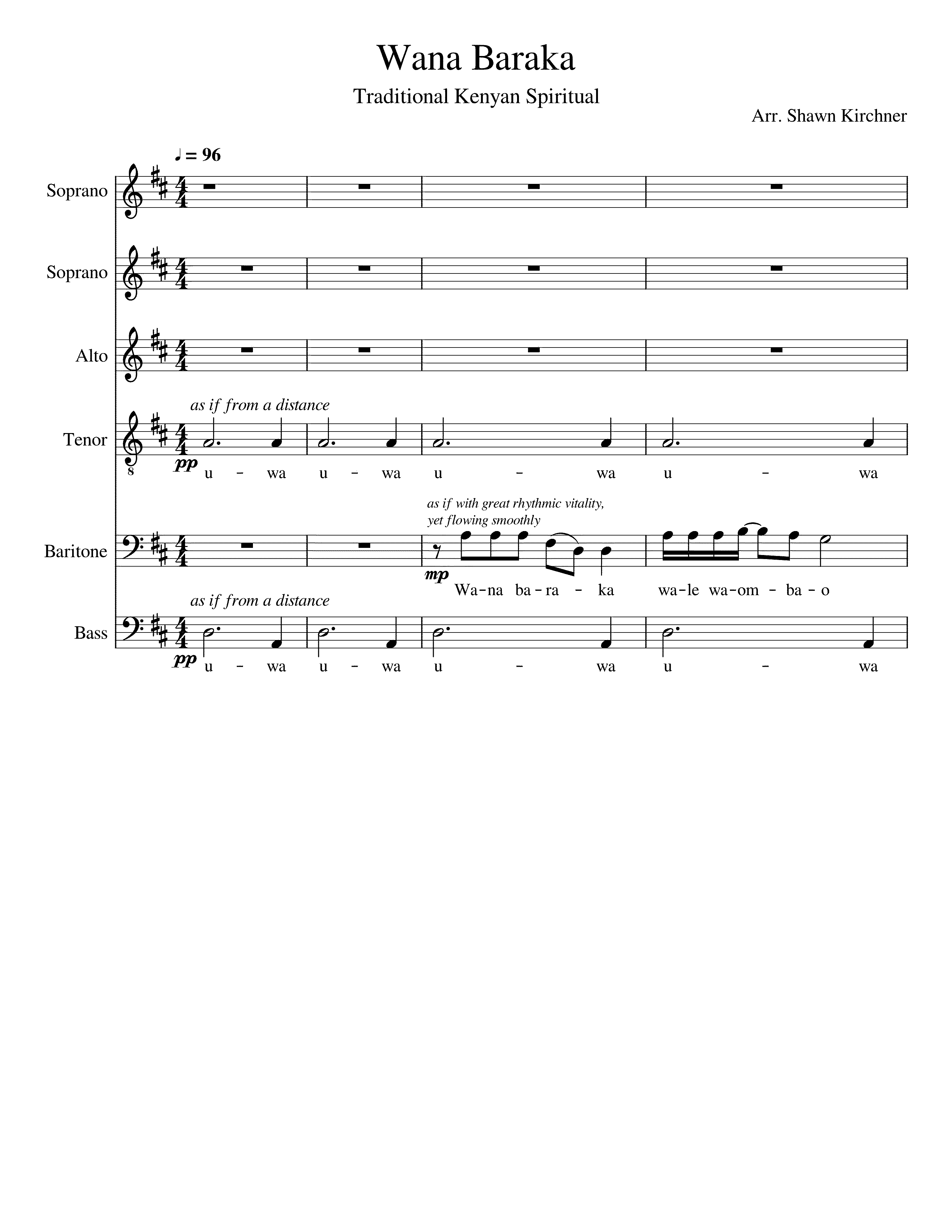 Partitura Wana Baraka