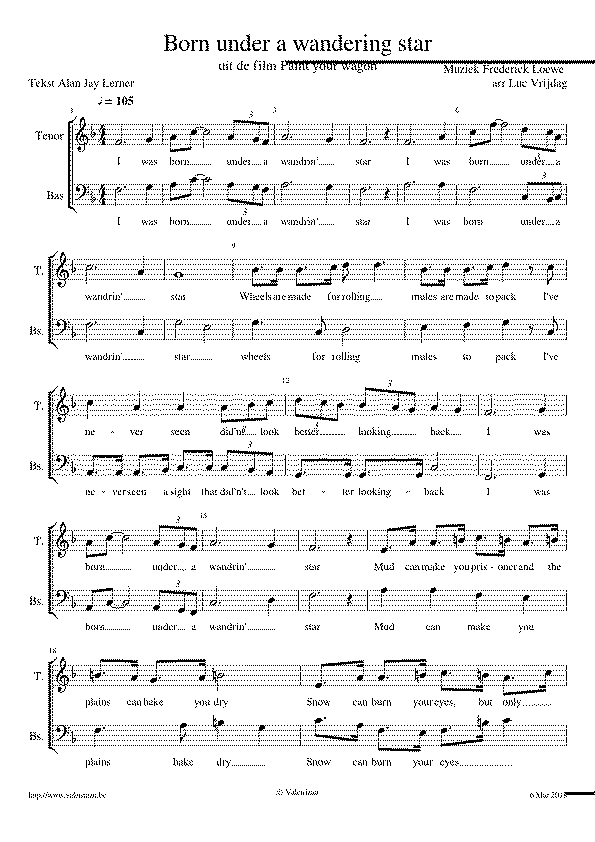 Partitura Wandering Star