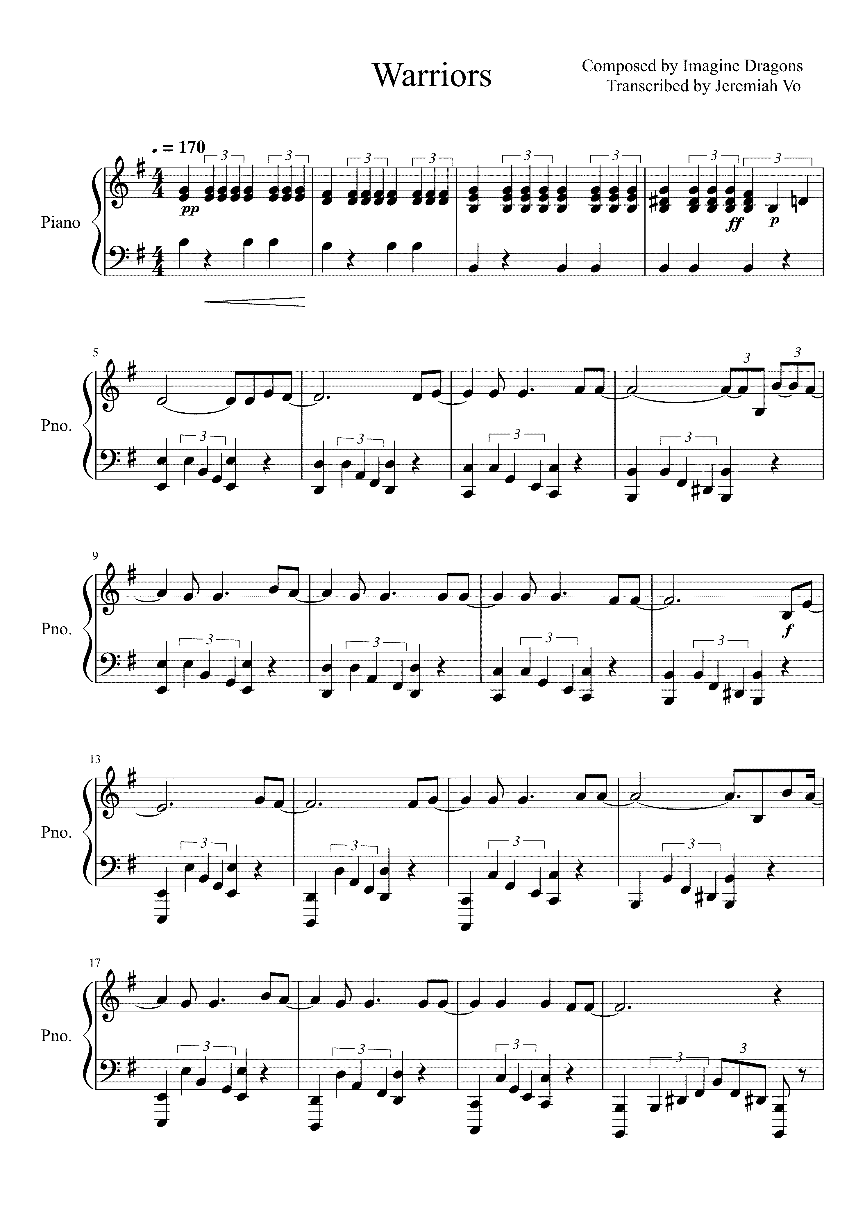 Partitura Warriors