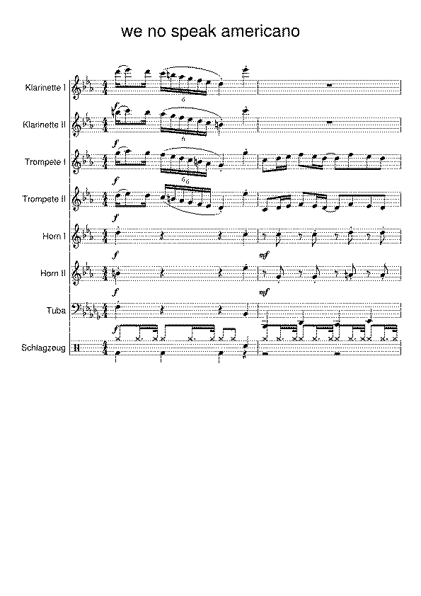 Partitura We No Speak Americano