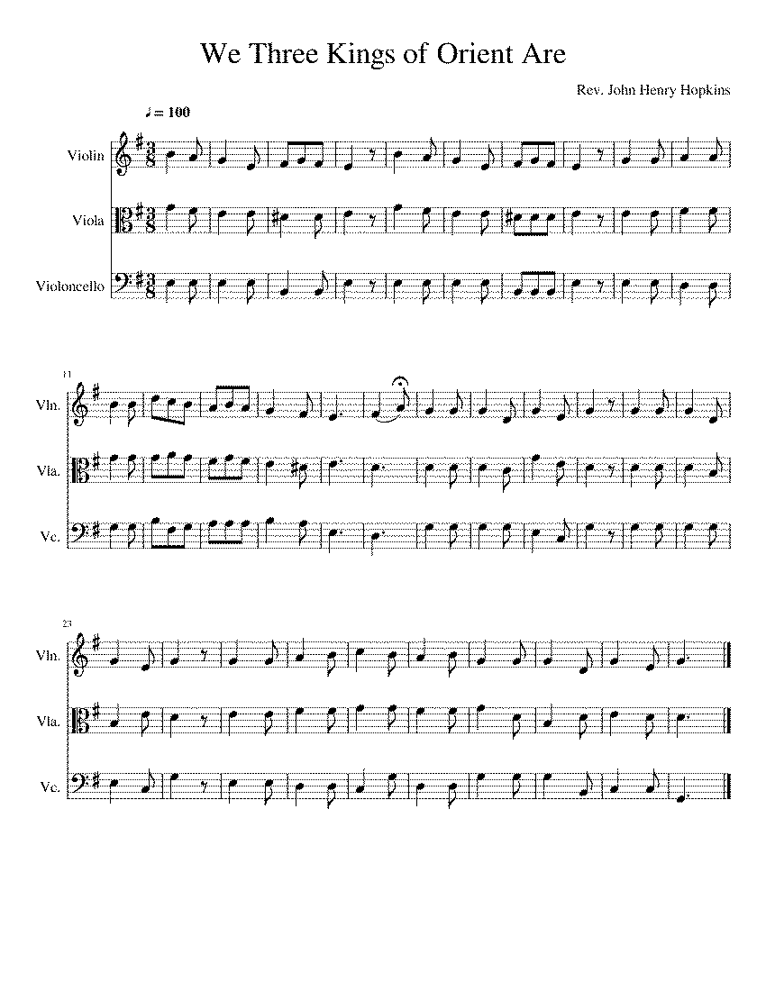 Partitura We Three Kings of Orient Are
