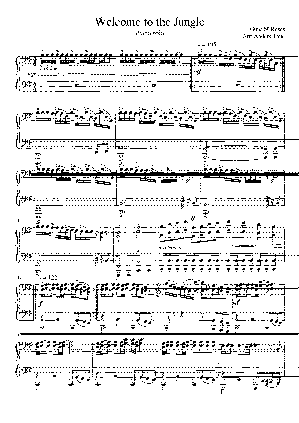 Partitura Welcome To The Jungle