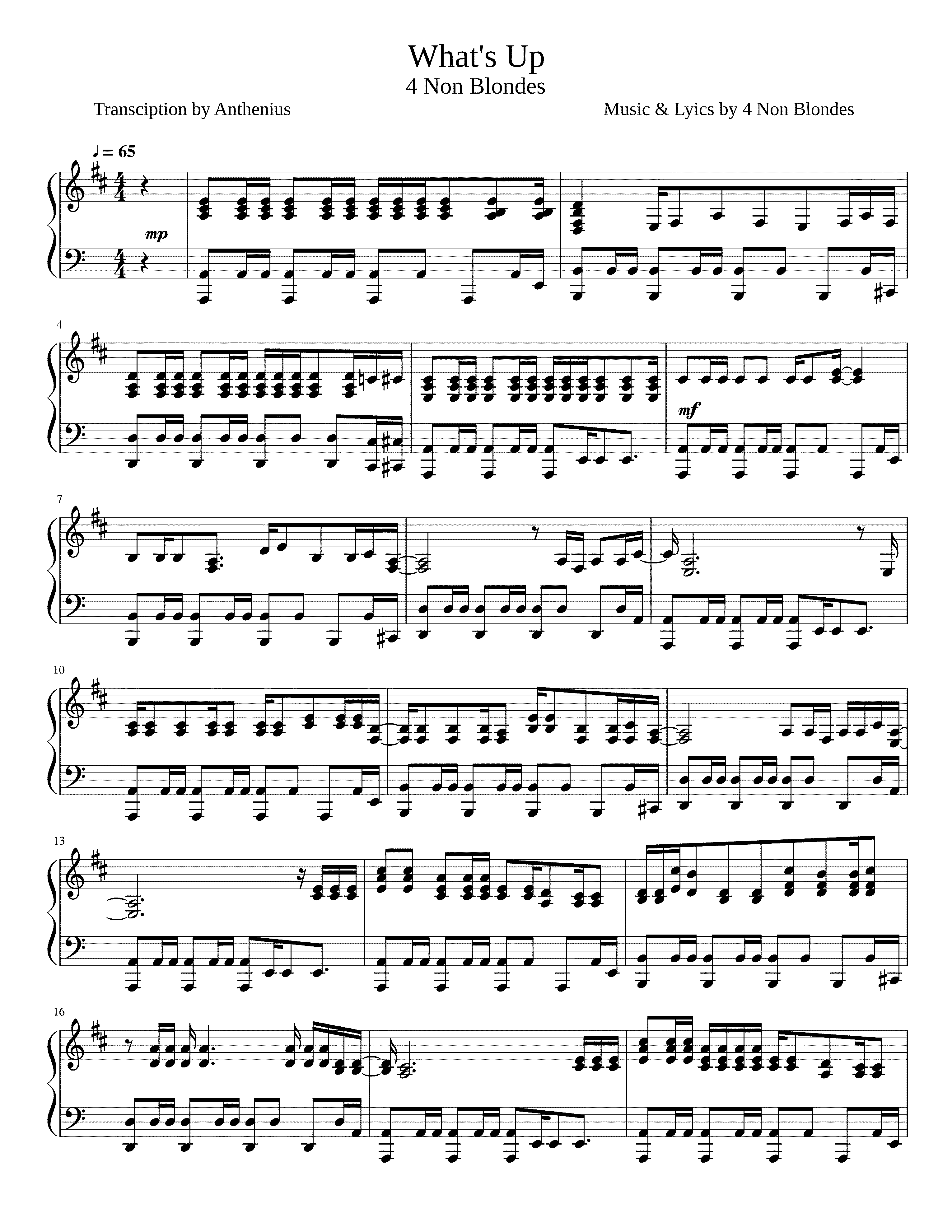 Partitura What's Up