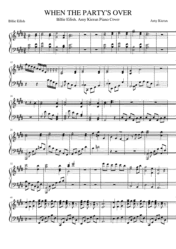 Partitura When The Party's Over