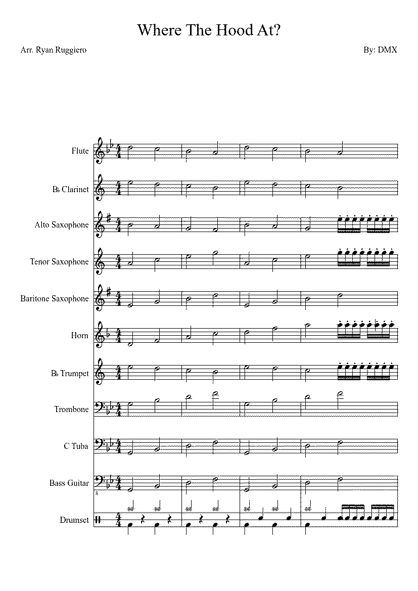 Partitura Where The Hood At