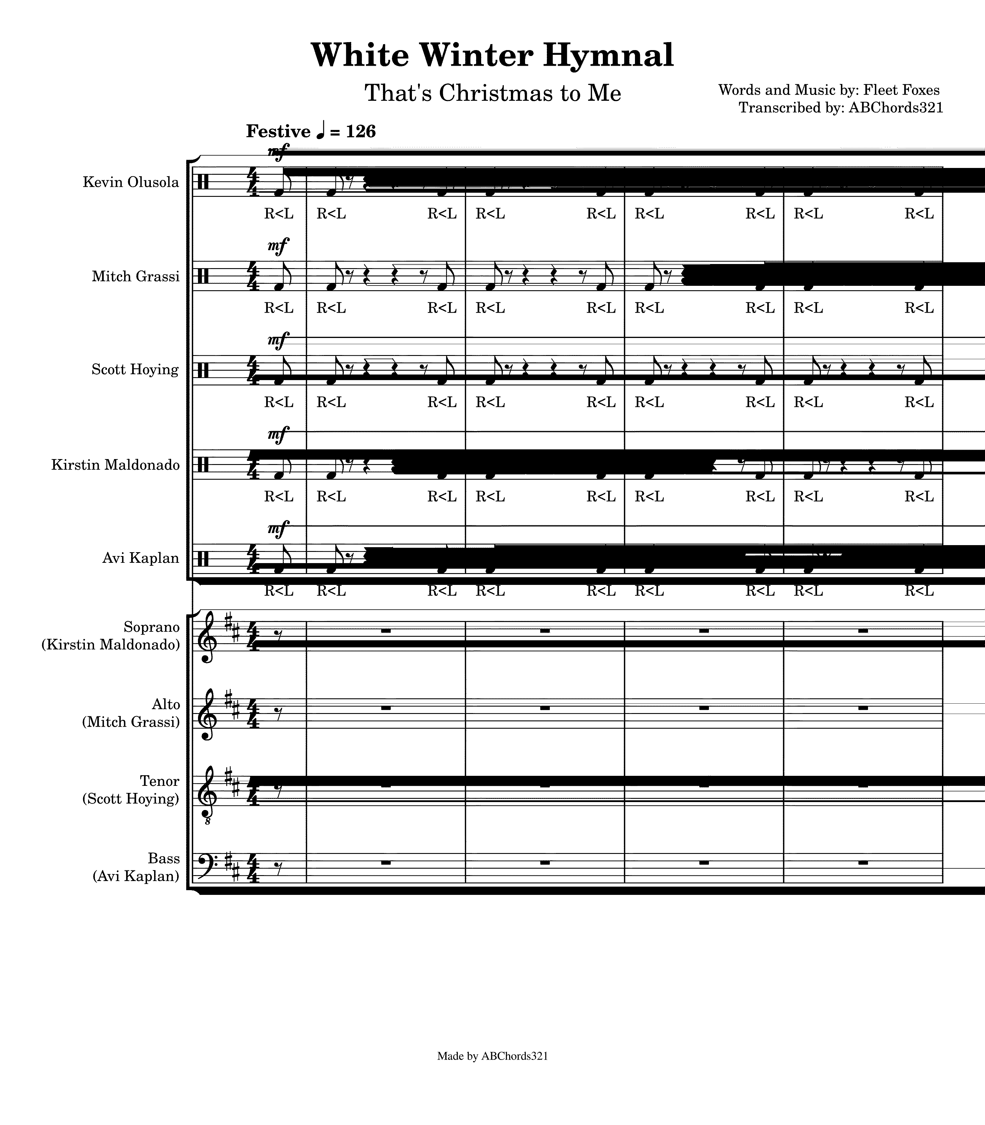 Partitura White Winter Hymnal