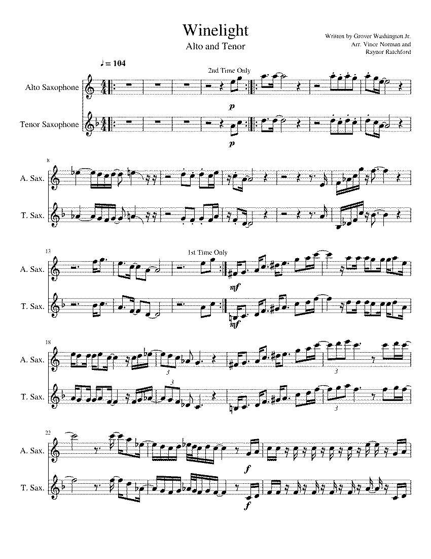 Partitura Winelight