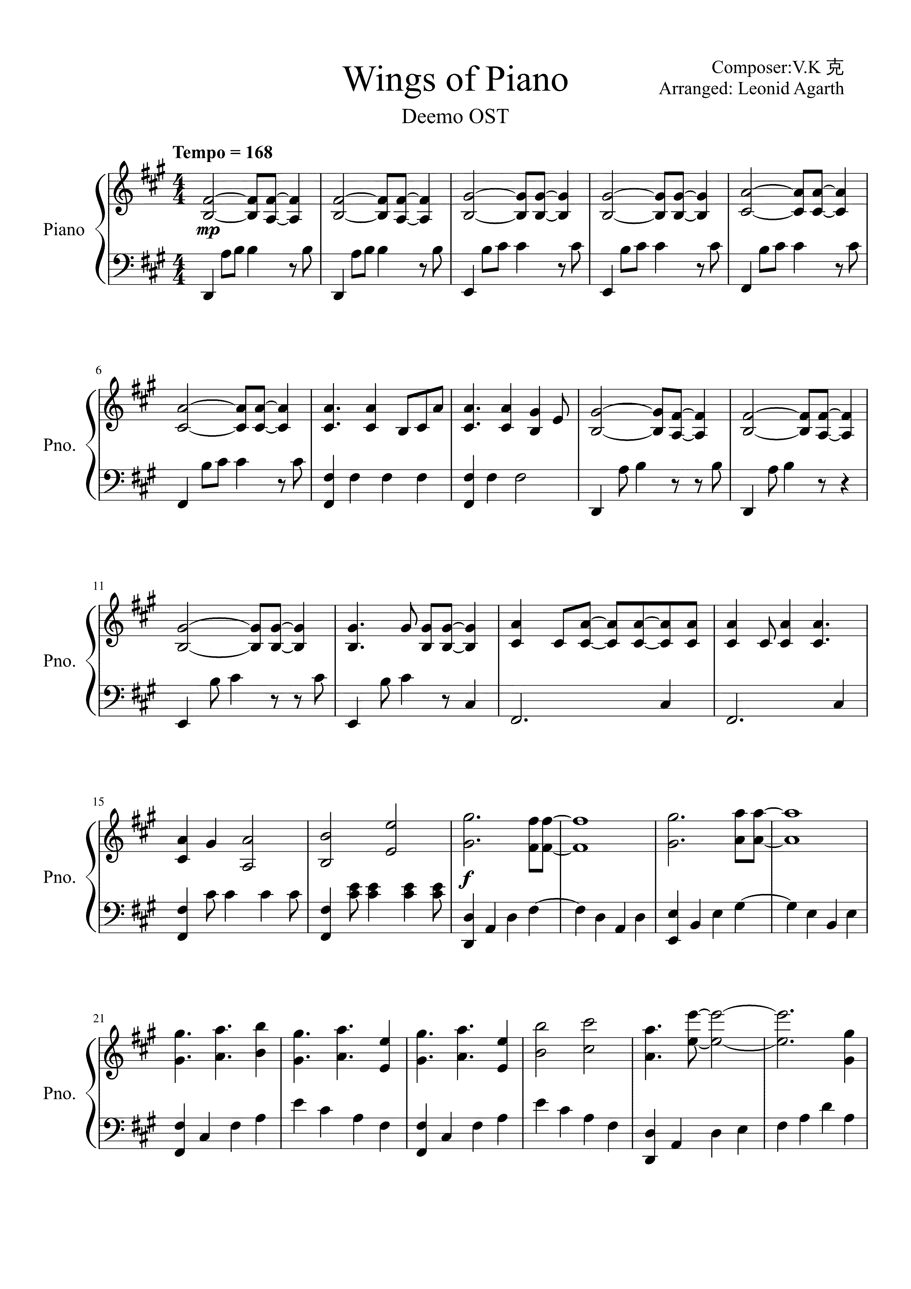 Partitura Wings
