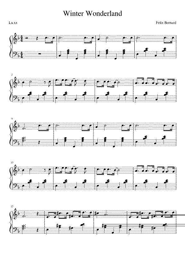 Partitura Winter Wonderland