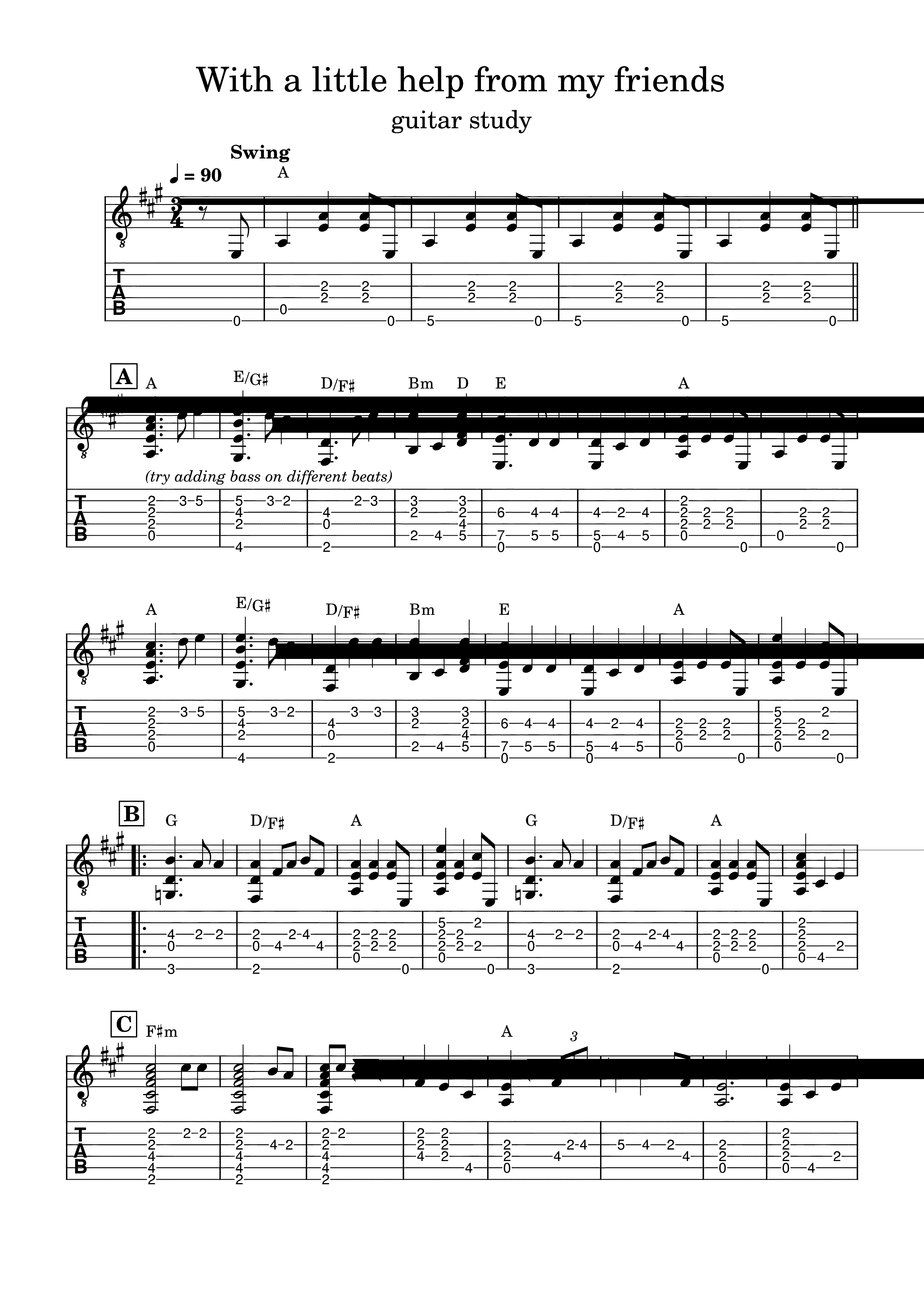 Partitura With a Little Help From My Friends
