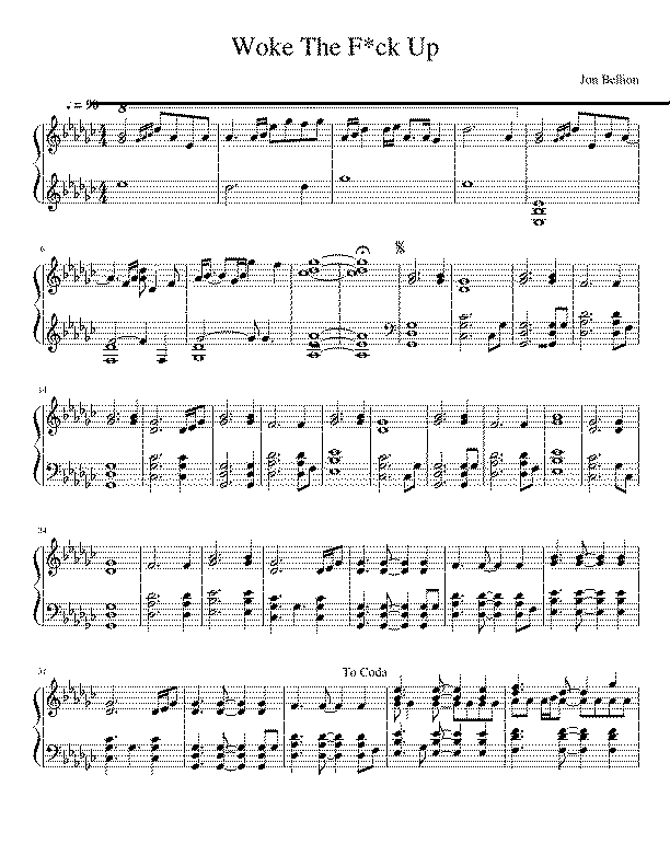 Partitura Woke The Fuck Up