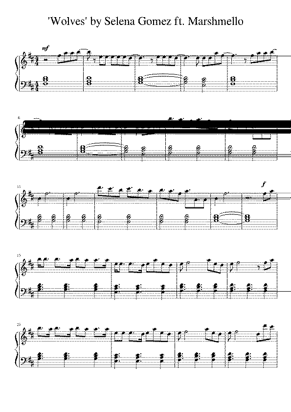 » Partitura de Wolves Selena Gomez | Partituras.org